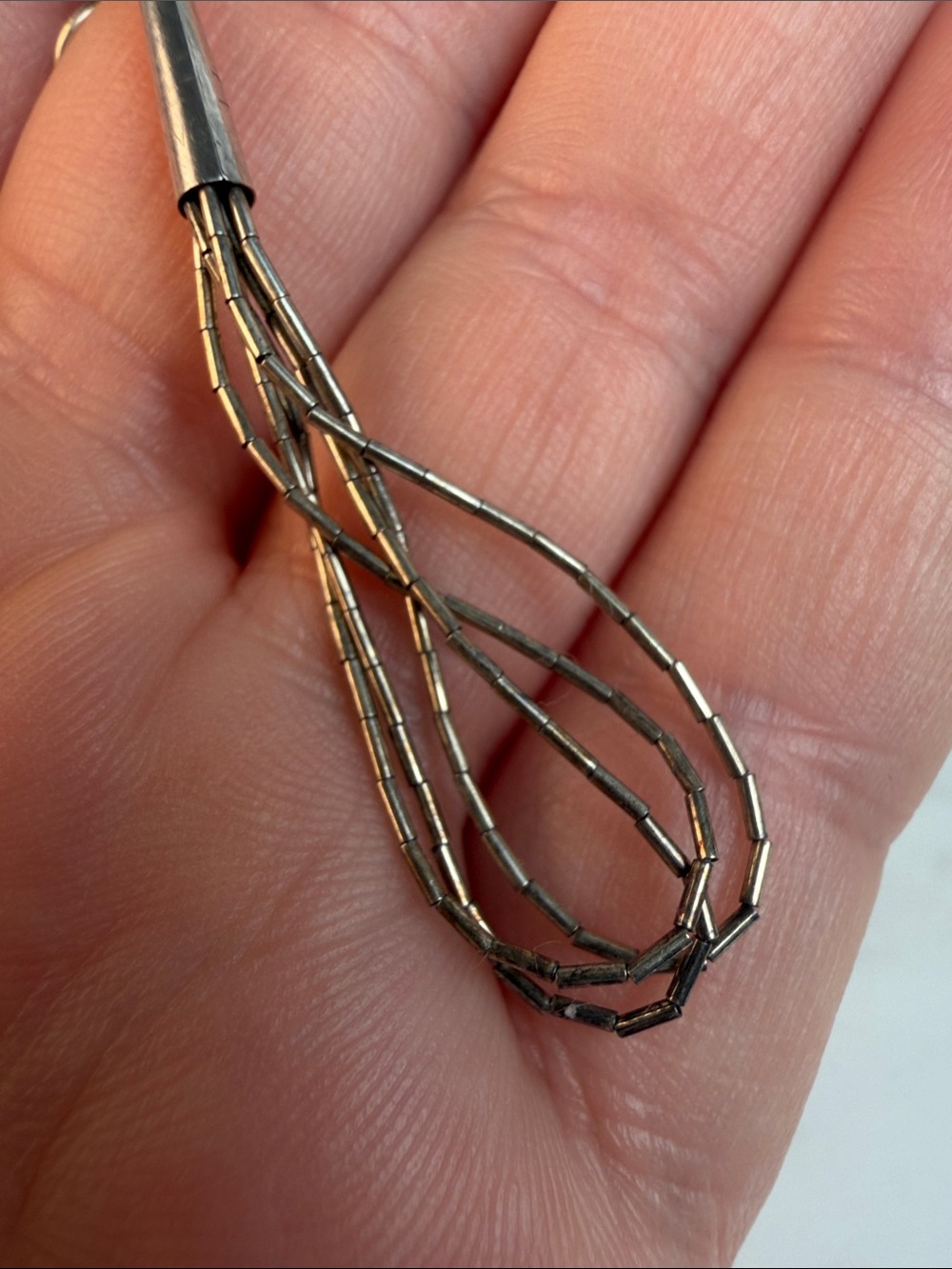 Vintage Sterling Silver Loop Drop Earrings - Picture 4 of 4